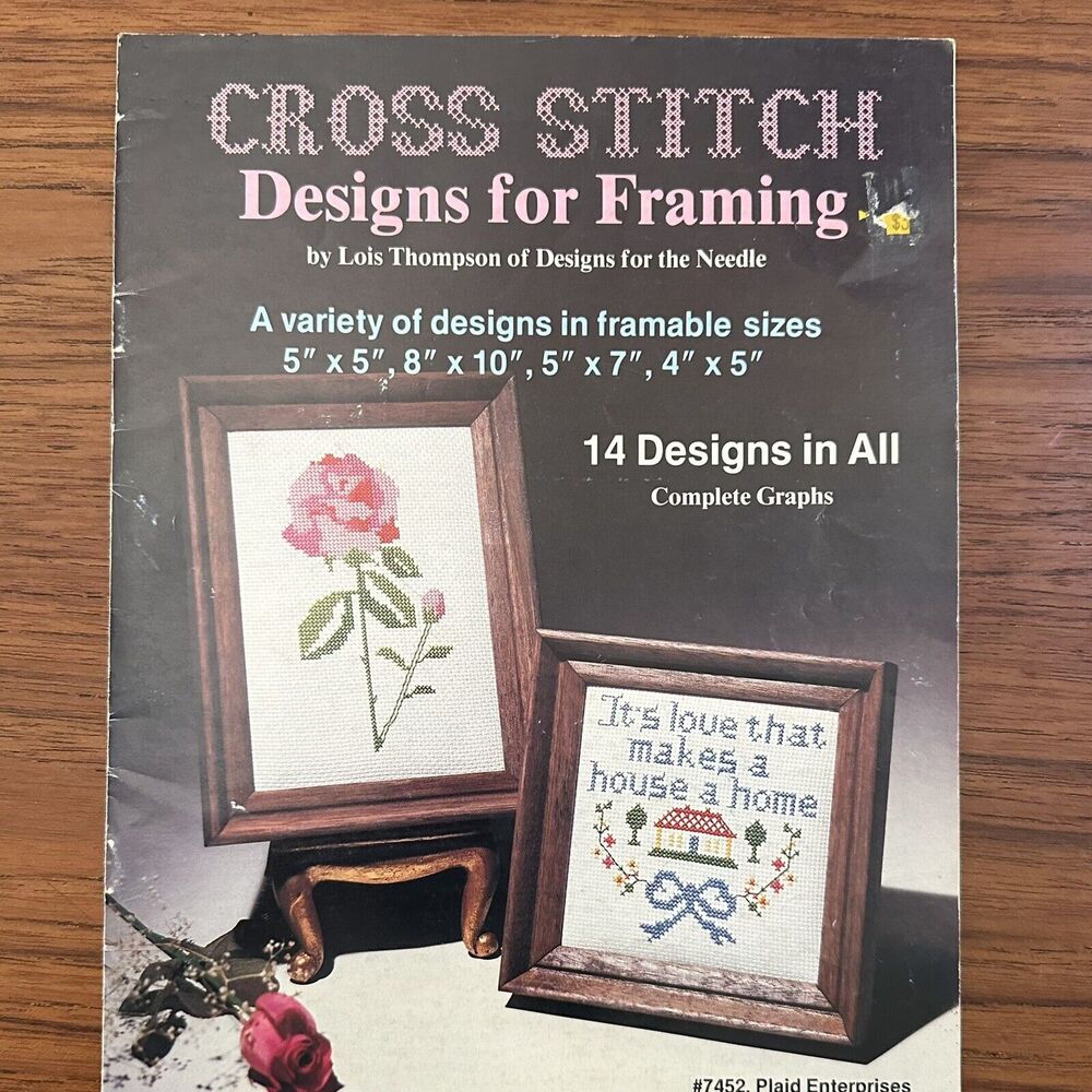 AB~Cross Stitch Design For Frames Book By Lois Thompson